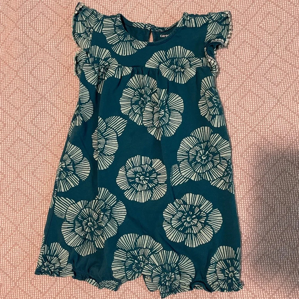 Carter’s Toddler Romper, Size 24 Months, Teal - Picture 1 of 8